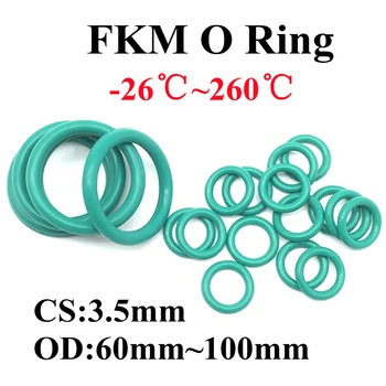 10Pcs FKM פלואור גומי או טבעת איטום אטמים עובי CS 3.5 מ 