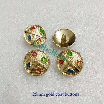 40pcs/lot חדש סגסוגת מתכת לתפור כפתורי זהב במעיל כפתורים עם לכה באיכות גבוהה החליפה כפתורים
