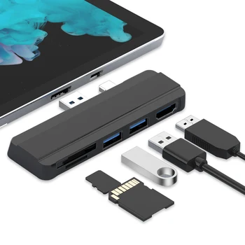 Mosible רכזת USB 3.0 תחנת עגינה עבור Microsoft Surface Pro 4 5 6 ל-USB3.0 יציאת HDMI תואם SD TF קורא מפצל מתאם