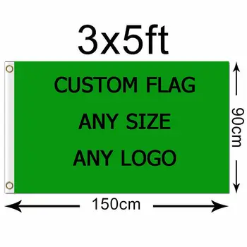 סמל מותאם אישית 3x5FT חסר סובלימציה דגלים וכרזות חוצות חברת פרסום מועדון מצעד ספורט 90x150cm 100D פוליאסטר