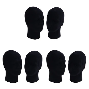 קלקר שחור קצף גברים מודל בובה ראש הבובה תעמוד חנות תצוגה כובע, 6 X השחור