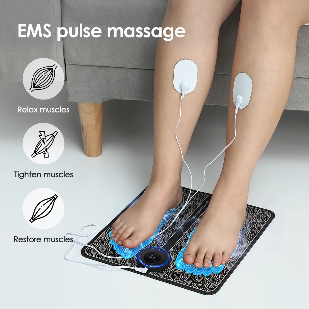 חשמלי EMS לעיסוי משטח הקלה כאב להירגע רגל Acupoints עיסוי מחצלת הלם גירוי שרירים, שיפור מחזור הדם - 2