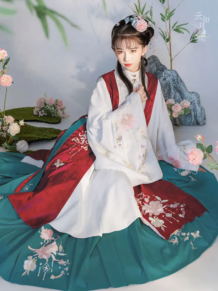 2023 מודרנית קלאסית סינית מסורתית hanfu תחפושת מעולה רקמה שרוול ארוך עממי ריקוד מינג אוריינטליים בגדים - 3