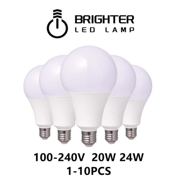 1-10PCS LED גבוהה חשמל הנורה A80 120V E27 220V B22 20W 24W אור גבוהה יעילות לא מהבהבים מתאים קניון תאורה ביתית
