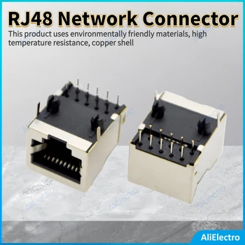 10pcs RJ48 רשת מחבר 10P10C עם מיגון שקע 10 ליבת נחושת מעטפת נשית ' ק PCB מטרה מיוחדת
