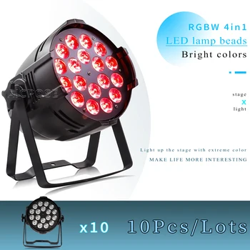 10Pcs/הרבה 18x18W RGBWA UV 6 ב-1 LED Par אור אלומיניום הבמה מנורה עם DMX לשליטה מתאים לחתונה הכנסייה מועדון דיסקו DJ