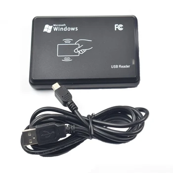 125KHz שחור USB חיישן חכם Rfid מזהה כרטיס הקורא EM4100,EM4200,EM4305,T5577,או תואם כרטיסי/Cags לא צריך נהג.