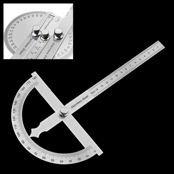 150 180 מעלות מד זווית Finder מדידת סיבובי שליט מכונאי כלי נגרות שליט Goniometer נירוסטה