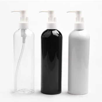 15pcs 400ml ריק לבן נקי שחור קוסמטיקה, בקבוקי פלסטיק ניקוי משאבת שמן מיכל שמן עיסוי מתקן מחמד בקבוק
