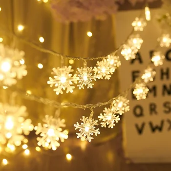 1M 3M 6M פיות אורות LED פתית שלג מחרוזת האורות על עץ חג המולד חתונה בבית קישוט מקורה, מופעל על סוללות גרלנד