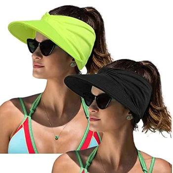 2022 הקיץ כובע נשים מגן השמש השמש כובע נשים אנטי-אולטרה סגול אלסטי בראש חלול הכובע חיצוני מהיר ייבוש כובע השמש בקיץ כובע