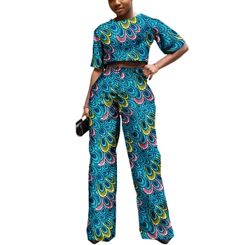 2023 אפריקה סגנון אופנה נשים בגדים שעווה הדפסה אנקרה רטרו חופשי חוזה מזדמן 2 חתיכת קבוצה