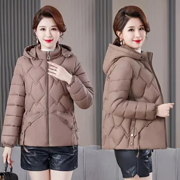 2023 חורף חדש נשים מעיל מעילי הדובון אופנה קוריאנית למטה מעיל כותנה שרוול ארוך עם ברדס מעיל מזדמן חופשי שלג ללבוש את המעיל.