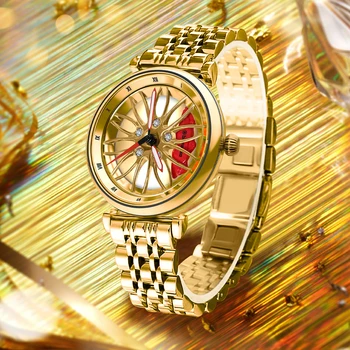 2023 לצפות בנשים מותג אופנה שעון קוורץ שעונים יוקרתי עמיד למים באופן מלא עם זוהר גלגל לצפות רלו דה Mujer