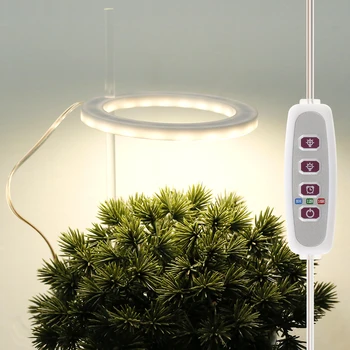 20LEDs צמח לגדול אור USB מופעל פיטו לגדול מנורה עם מתג טיימר ניתן לעמעום גינון אורות לצמחים מקורה עציצים