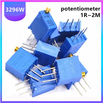 20Pcs/lot 3296W 103 10K Ohm התנגדות התאמת Multi-Turn גוזם פוטנציומטר K 1 2K 5K-10K 220R 1R~2M הערך המלא 22 סוג