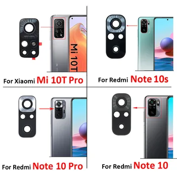 20Pcs עדשת המצלמה Xiaomi Mi Note 10 10T 11 Lite Pro Ultra Redmi 9T 10 10 Pro האחורי בחזרה מצלמה עדשת זכוכית עם מדבקה