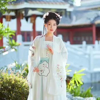 2pc המקורי של שושלת מינג נקבה Hanfu שמלה חליפה יומי תעשייה כבדה רקמה אורך מותן אדום חצאית חצאית Hanfu