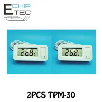 2pcs TPM-30 מוטבע בטמפרטורה מד תצוגה דיגיטלית אלקטרונית מדחום עם המכשיר