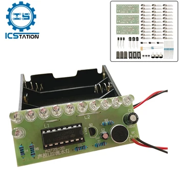 3 יח ' שליטה קולית מודול LED ערכת מים אור CD4017 כיף צבעוני אלקטרוניים ייצור מלמד הלחמה ערכת אימון