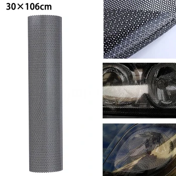30x106CM PVC מחורר רשת חלולה הסרט הרכב פנס אחורי המכונית סטיילינג המכונית אור מדבקה אביזרי רכב