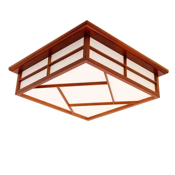 35x35cm תקרת עץ אור - אסיאתי, בסגנון יפני תאורת תקרה קוריאנית מינימליסטי הסלון, חדר השינה המחקר הוביל מנורות עץ