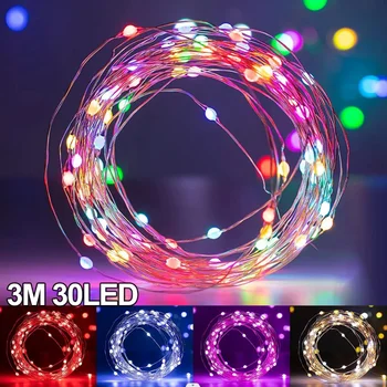 3M LED אורות פיות פסטיבל קישוט חוטי נחושת אורות מחרוזת גרלנד מנורות חג המולד, השנה החדשה מסיבת החתונה חדר Decors
