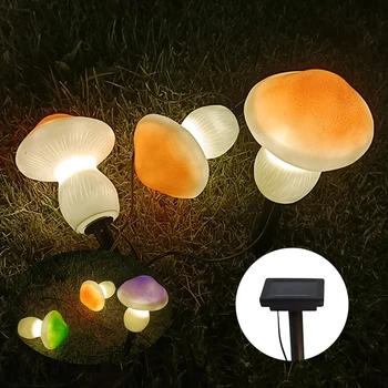 3Pcs פטריות מנורת LED שמש זרי חיצונית סולארית אורות גן חמוד פטריות פיות האור פטיו מסלול עיצוב גן אור