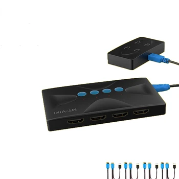4 יציאות KVM USB 4 1Out HDMI HD תצוגת multi-המחשב המארח ניטור מקלדת ועכבר שיתוף התקנים הר-HK04
