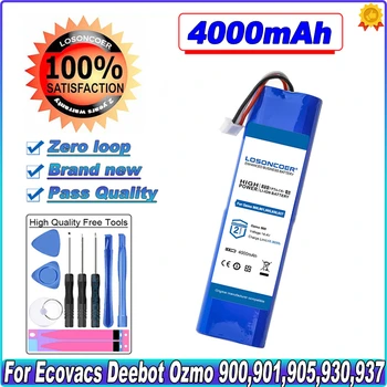 4000mAh ואקום סוללה עבור Ecovacs Deebot Ozmo 901,900,905,930,937