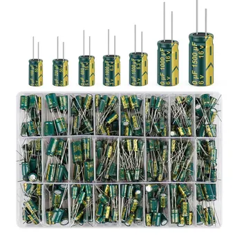 460pcs מתכת עמיד קבלים מבחר עבור DIY אלקטרוני פרויקטים חיי שירות ארוכים קבלים אלקטרוליטיים קיט