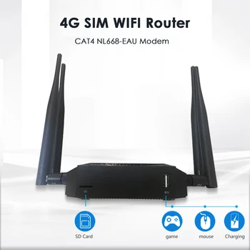 4G LTE נתב WIFI כרטיס ה SIM-בתוך NL668-או מודם 4*LAN 300Mbps פלאש 16MB RAM 128MB אלחוטית WI FI נתיק אנטנה