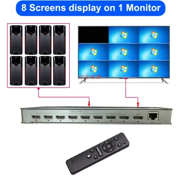 4k 8x1 HDMI רב-הצופה 1080p 4x1 Quad מסך Multiviewer HDMI Splitter חלקה מתג 8 תמונה להציג על הטלוויזיה 1 10 מצב מפוצל