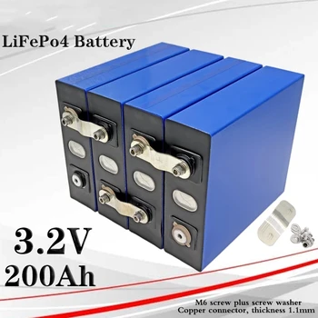 4PCS 3.2 V 200Ah Lifepo4 סוללת 12v 24V ליתיום ברזל פוספט סוללה סולארית הקרוואן הסוללה האירופי לנו חובה-חינם
