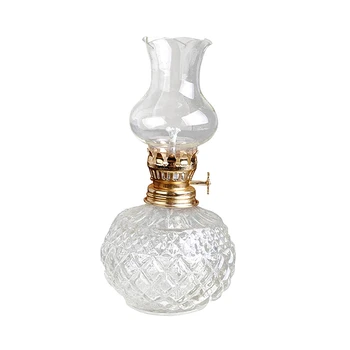4X מקורה שמן המנורה,קלאסי שמן מנורה עם זכוכית שקופה אהיל,בבית הכנסייה אספקה קמעונאית