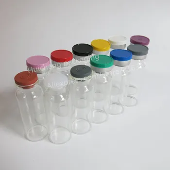 50 x 20ML ברור התרופות בקבוק זכוכית פלסטיק להעיף כובע 20cc ברור בקבוק התרופה,2/3oz זכוכית סרום בקבוקון