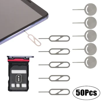 50pcs מתכת כרטיס הסרת המחט מגש להסרת הוצא פין מפתח כלי מחט אוניברסלי נייד ה-SIM כרטיס ה-Pin עבור Iphone סמסונג