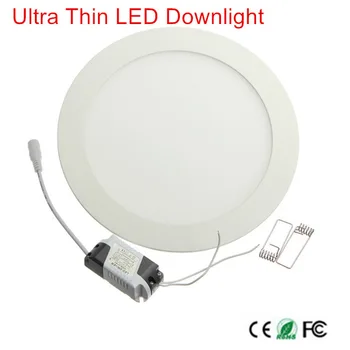 50pcs תקרת LED ניתן לעמעום אור לוח 6W בהירות גבוהה LED Downlight עם מתאם AC85-265V מקורה אור