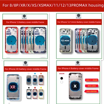 5pcs עבור iPhone X XS XSMAX XR 11 Pro מקס 12 PRO מקס 13 PRO סוללה מקסימום דלת אחורית כיסוי אמצע מסגרת התיק בחזרה זכוכית דיור