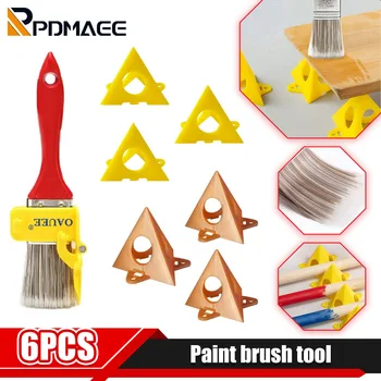 6PCS Edger מברשת צבע נקי, פירמידה משולש צבע רפידות לחתוך Profesional לטקס צבע מברשת הביתה פינת קיר לצבוע כלים
