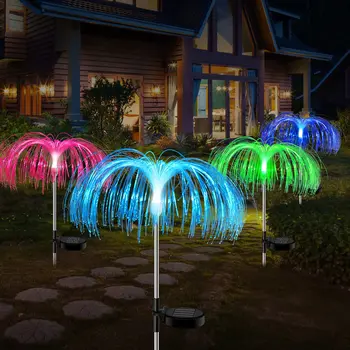 75 סנטימטר סולארית LED אור חיצוני גן אור מדוזה בצורת אורות צבעוניים שיפוע תאורה חיצונית עמיד למים אור דקורטיבי