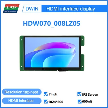 7Inch 1024RGB600, 16.7 M צבעים, מסך IPS בהירות גבוהה 600nit HDMI ממשק תצוגה דגם: HDW070_008LZ05