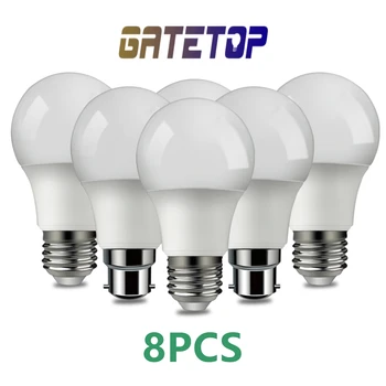8PCS נורת LED 220V Lampara E14 E27 Led B22 אור אור גבוהה, יעילות מתח גבוה 3W-18W נברשת תאורה מנורת הבית.
