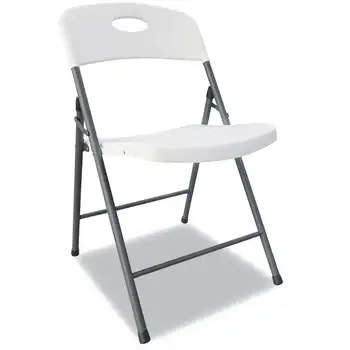 Alera יצוק שרף את הכיסא המתקפל, לבן מושב/גב לבן, אפור כהה בסיס, 4/קרטון -ALEFR9402