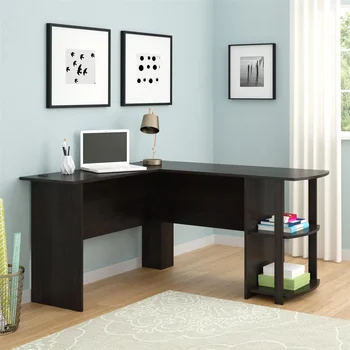 Ameriwood הביתה דומיניק L שולחן עם מדפים, אספרסו השולחן השולחן ריהוט משרדי escritorio
