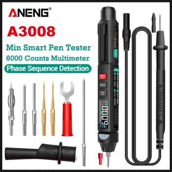ANENG A3008 מקצועי דיגיטלי מודד עט הבוחן 6000 נחשב אוטומטי חיישן אינטליגנטי Multimetre NonContact מתח מטר