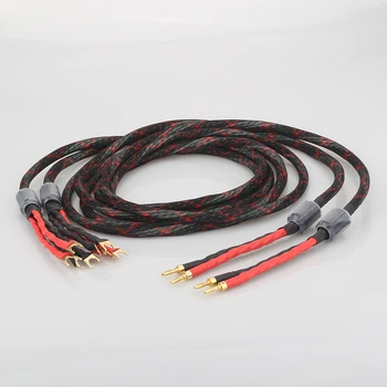 Audiocrast HI-End המערבי חשמלי כבל רמקול HIFI Audiophile Cable בננה ספייד Biwire כבל רמקול HIFI