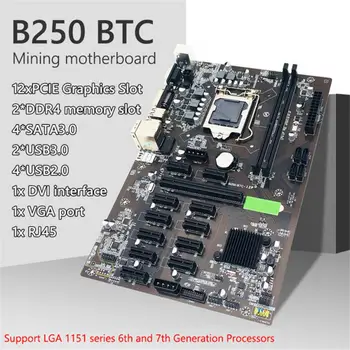 B250 BTC כרייה לוח האם B250C לוח האם סט 12 PCI-E X16 PCIE כדי USB3.0 וידאו חריץ כרטיס LGA1151 תמיכה DDR4 RAM