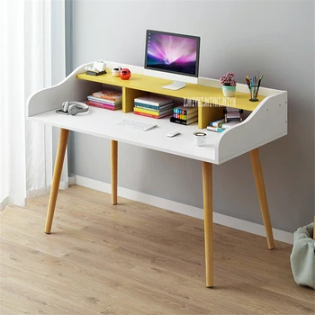 B2658 120 כלכלי ויצירתי עץ פשוטה שולחן במשרד שכבה כפולה תלמיד כותב נייד שולחן חדר שינה שולחן מחשב מודרני