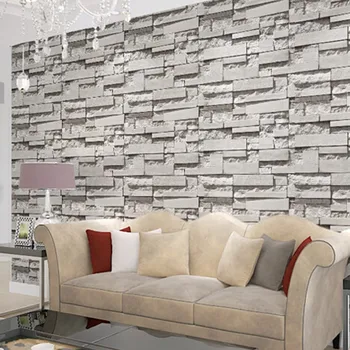 beibehang טפט האמיתי נראה ריאליסטי על קיר לבנים טפט לבן אפור עמוק מאוד בולט מרקם קיר גליל נייר עיצוב הבית
